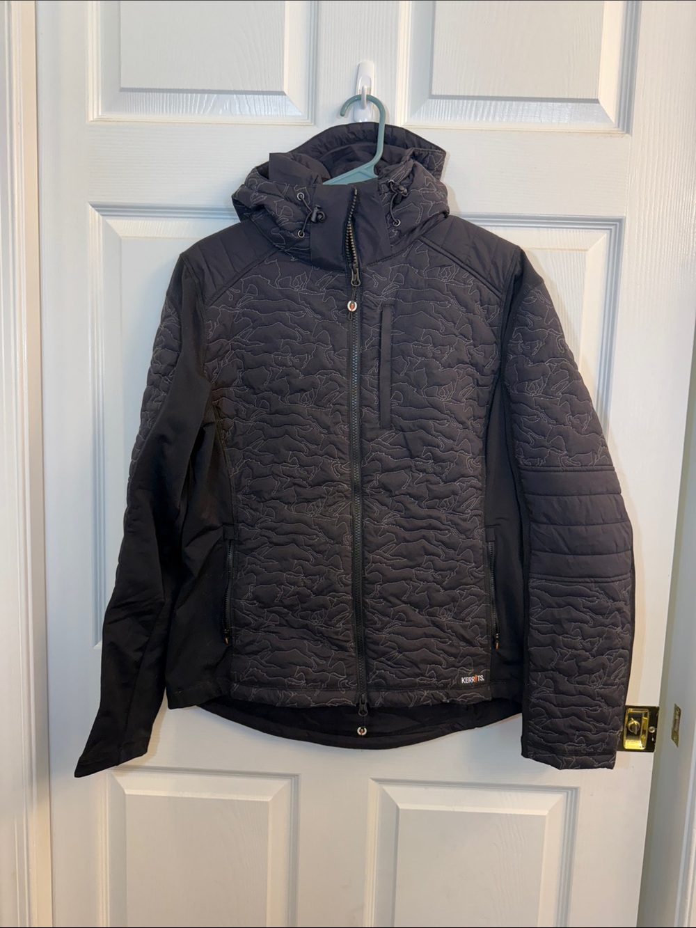 Kerrits Black Quilted Hooded Ski Jacket